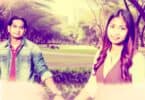A nostalgic image of a couple holding hands in a park, with faded edges and a sense of longing, symbolizing past relationships, unresolved feelings, and closure.