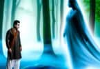 A gentle and ethereal image of a person standing in a peaceful, misty forest, with a faint, ghostly figure of a loved one in the distance, symbolizing spiritual connection and communication with the deceased.